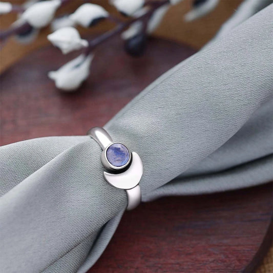 Melting Labradorite Simple Silver Ring - Tweov Jewels