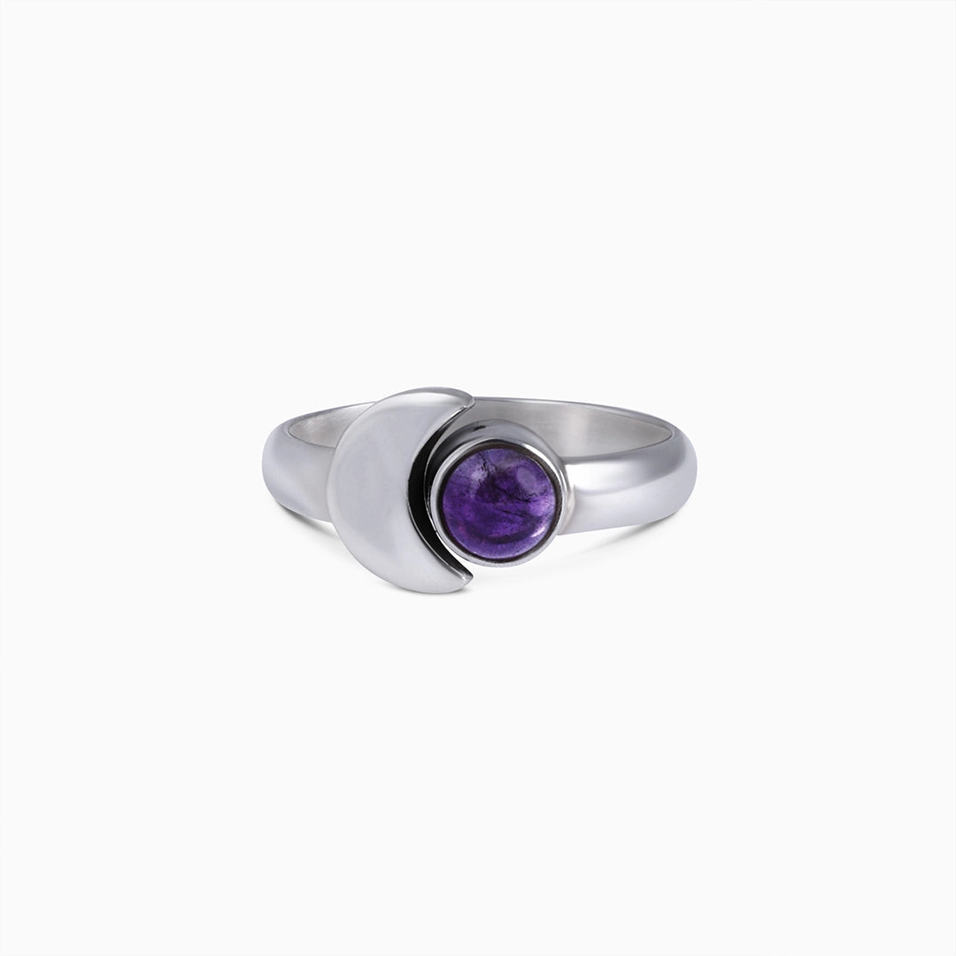 Pure Silver Ring - Made With Lunar Brilliance Amethyst - Tweov Jewels
