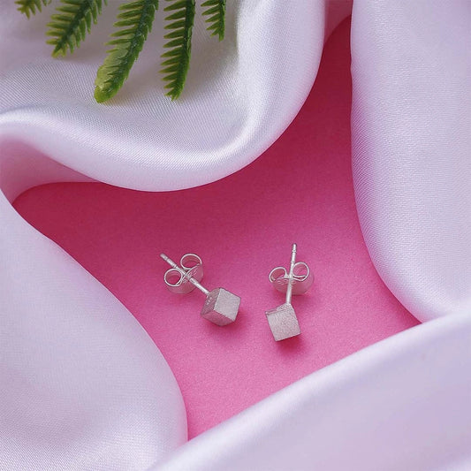 Pure Silver Studs - Mini Cubic Design - Tweov Jewels