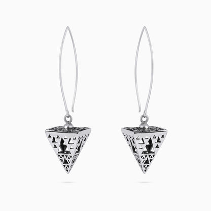 Pure Silver Earrings - Ethnic Glistening Triad - Tweov Jewels