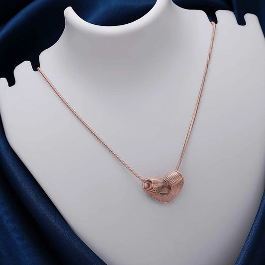 Rose Gold Plated 925 Sterling Silver Heart Pendant - Tweov Jewels