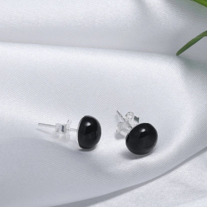 Pure Silver Earrings - Ebony Nightfall Pearl - Tweov Jewels