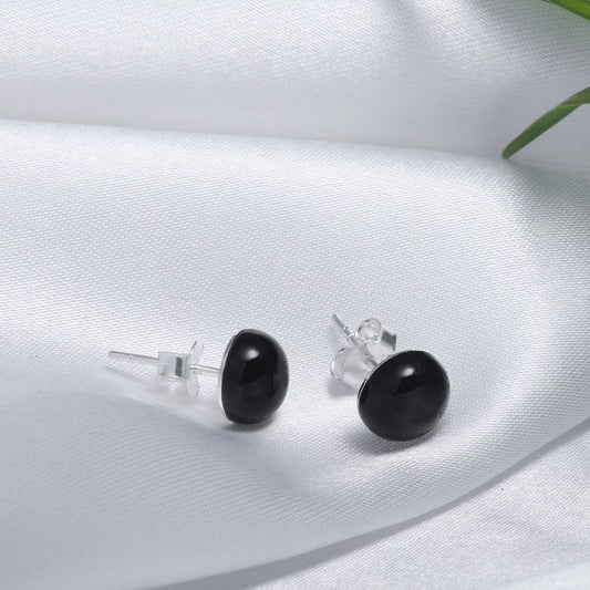Pure Silver Earrings - Ebony Nightfall Pearl - Tweov Jewels