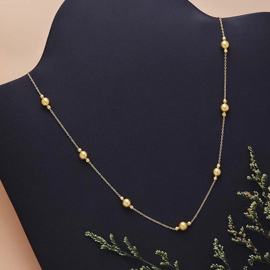 Gold Plated Ball Design Rope Chain - Tweov Jewels