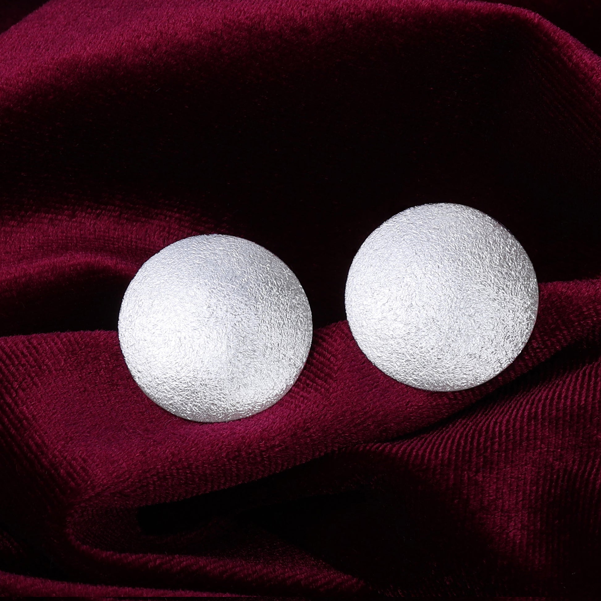 Silver Round Stud Earrings - Tweov Jewels