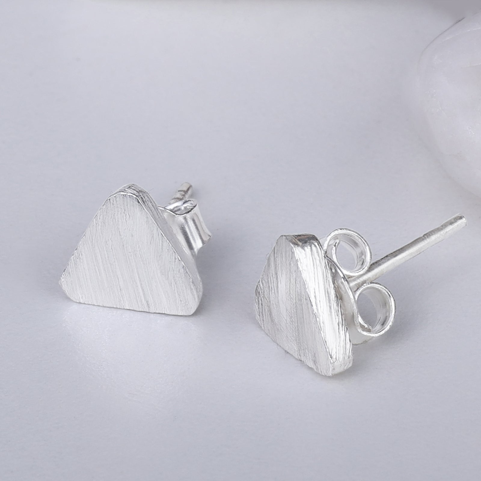 Pyramid Shape Silver Dangle Earrings - Tweov Jewels