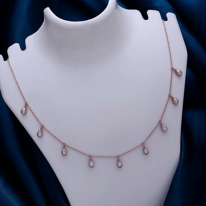 Gold Plated Drop Pearl Necklace - Tweov Jewels