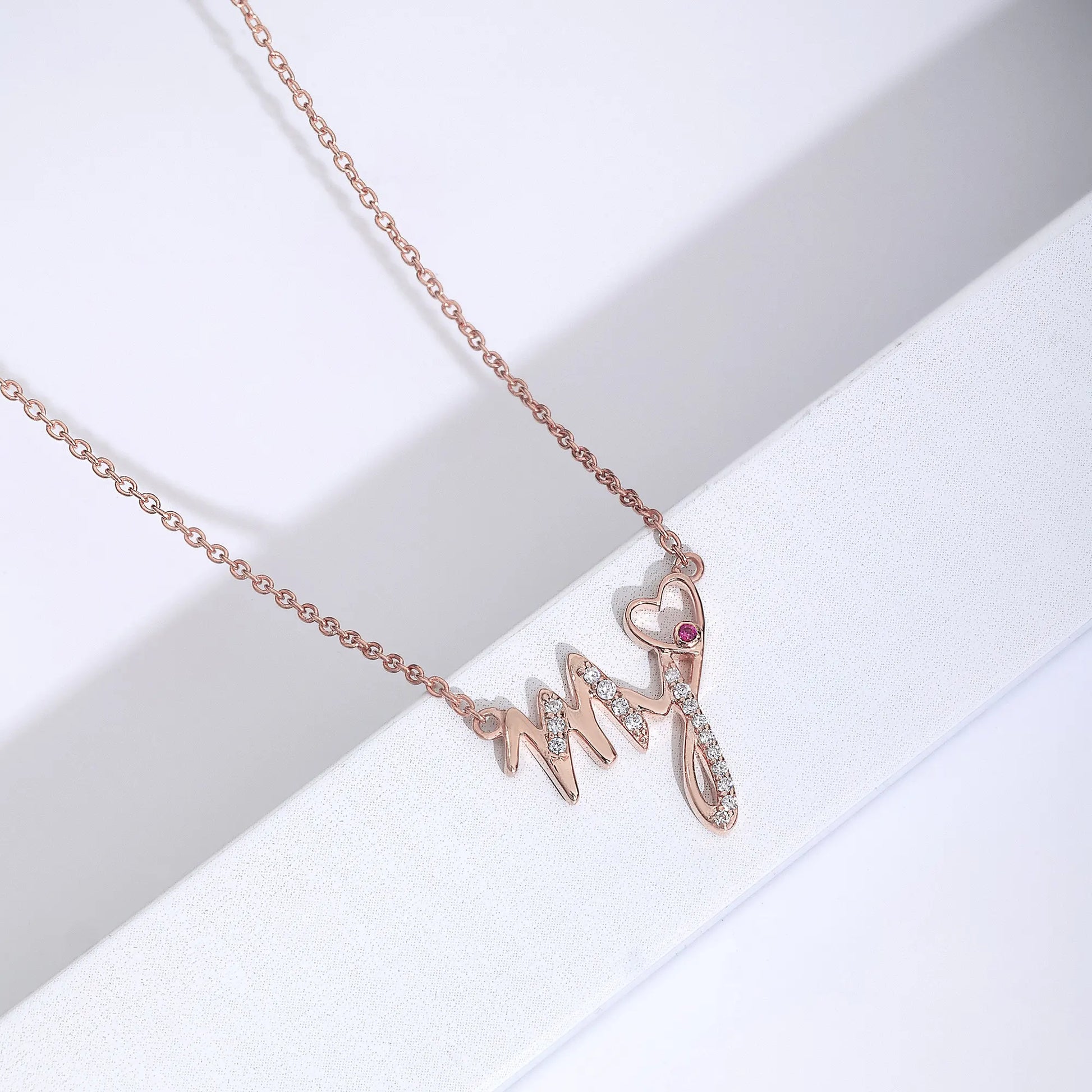 My Heart Rose Gold Silver Necklace - Tweov Jewels