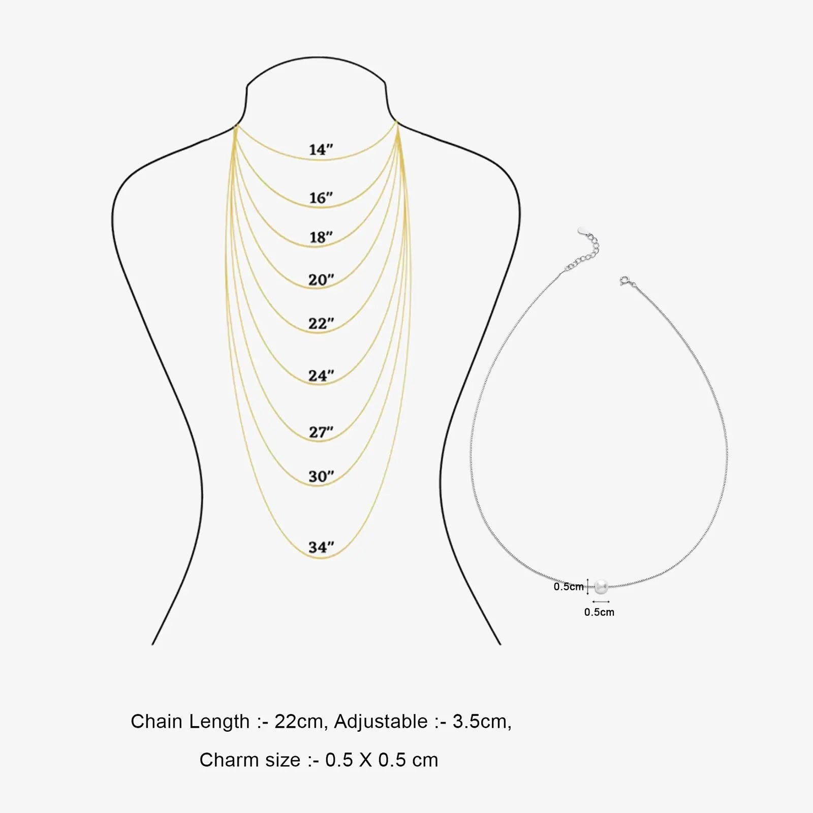 Solitaire Pearl Chain Pendant for Women - Tweov Jewels