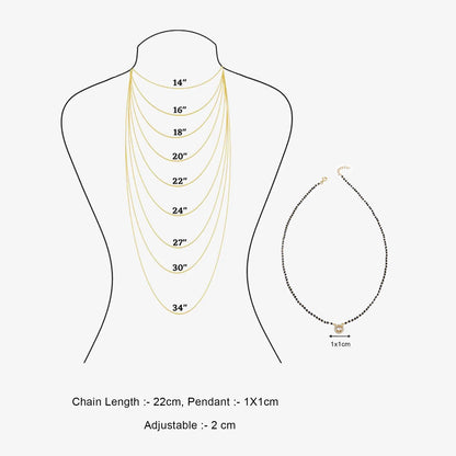 Gold Plated Sterling Silver AD-Studded Mangalsutra