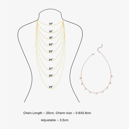 Rose Gold Plated Circular Charm Rope Chain - Tweov Jewels