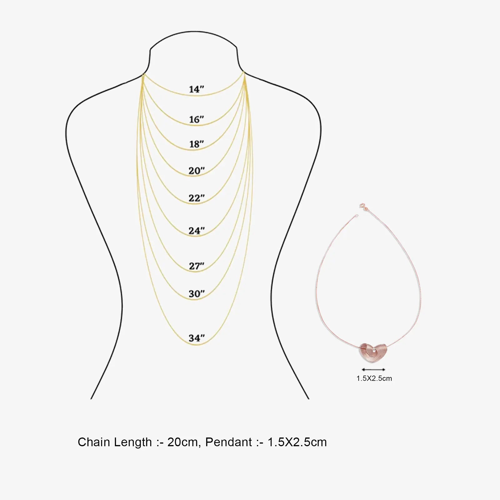 Rose Gold Plated 925 Sterling Silver Heart Pendant