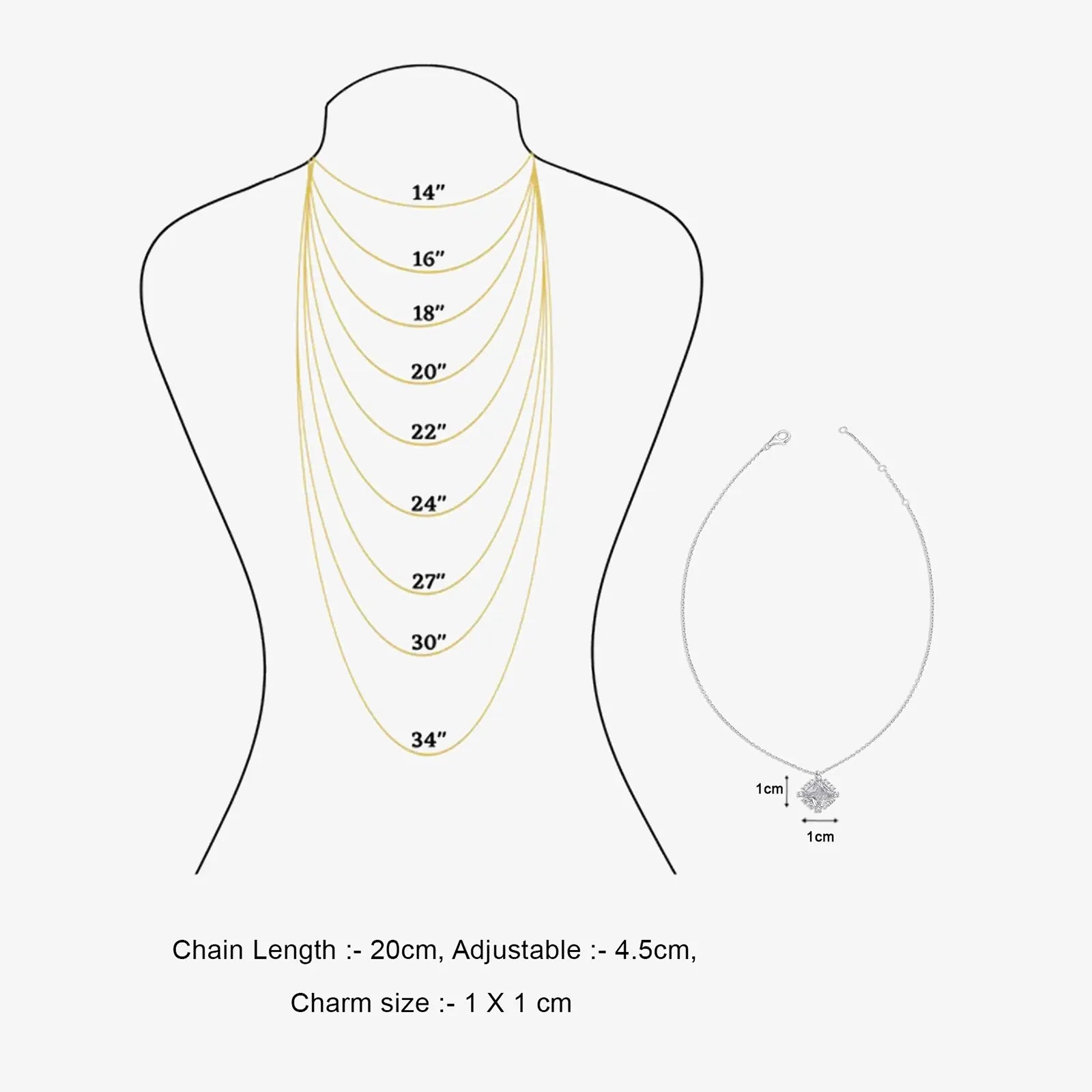 Radiant Square Halo Pendant Necklace