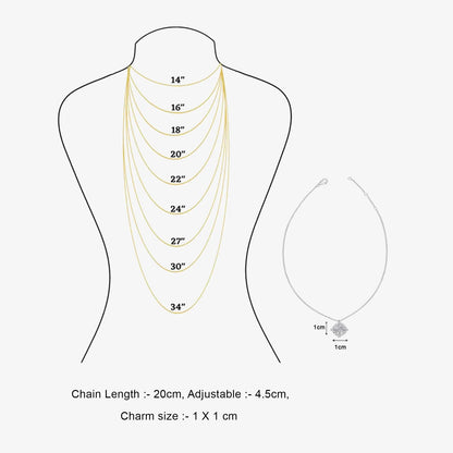 Radiant Square Halo Pendant Necklace