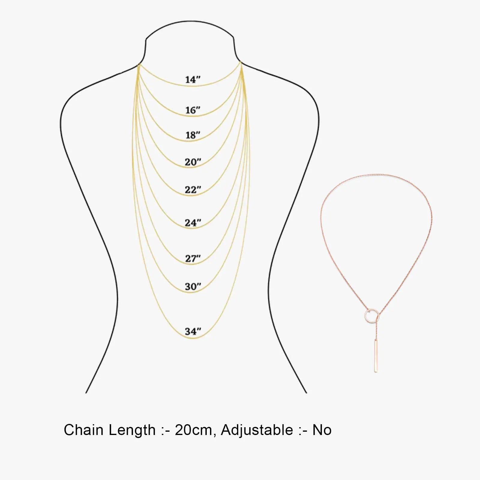 Rose Gold Silver Lariat Bar Chain