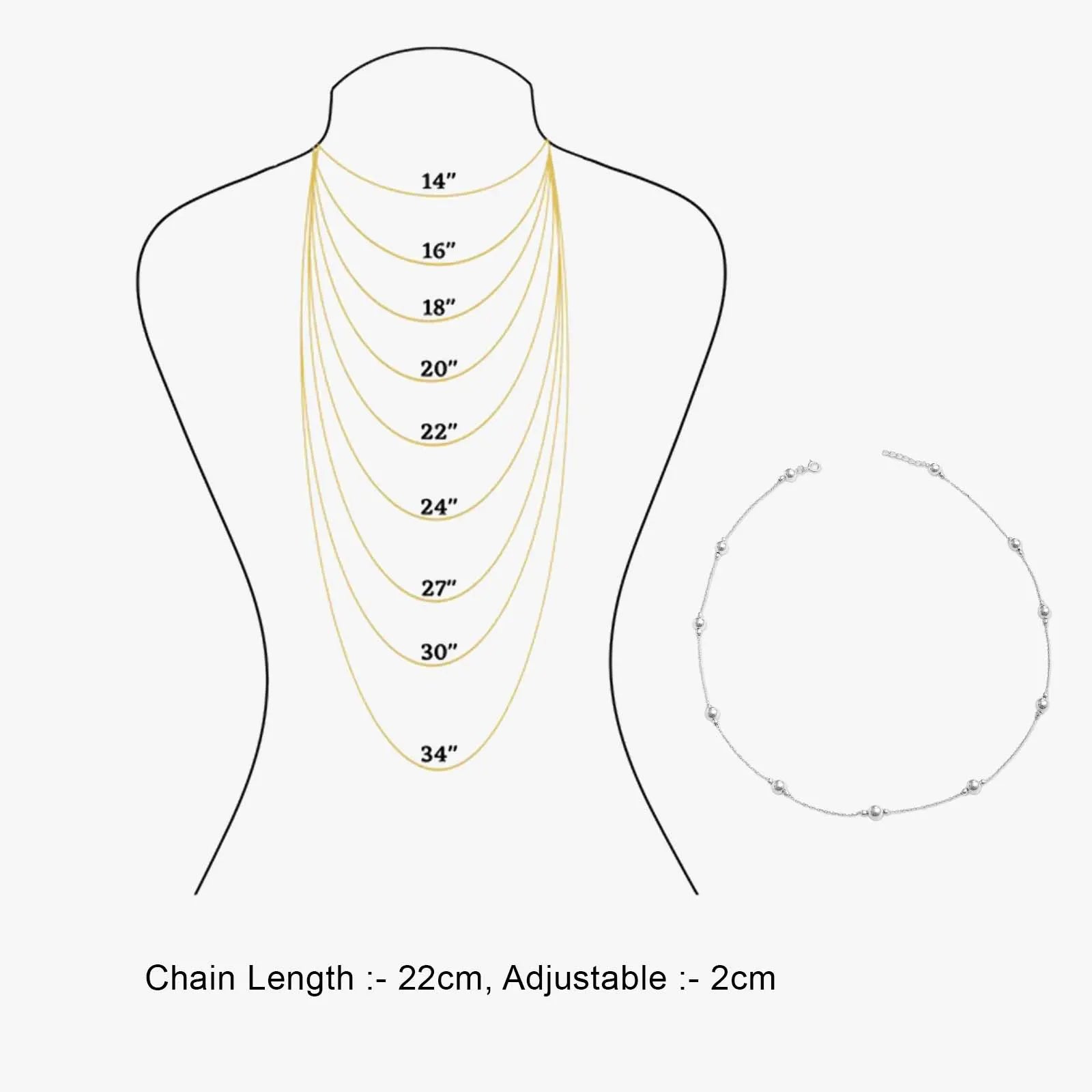 Classic Silver Rope Chain with Beads - Tweov Jewels