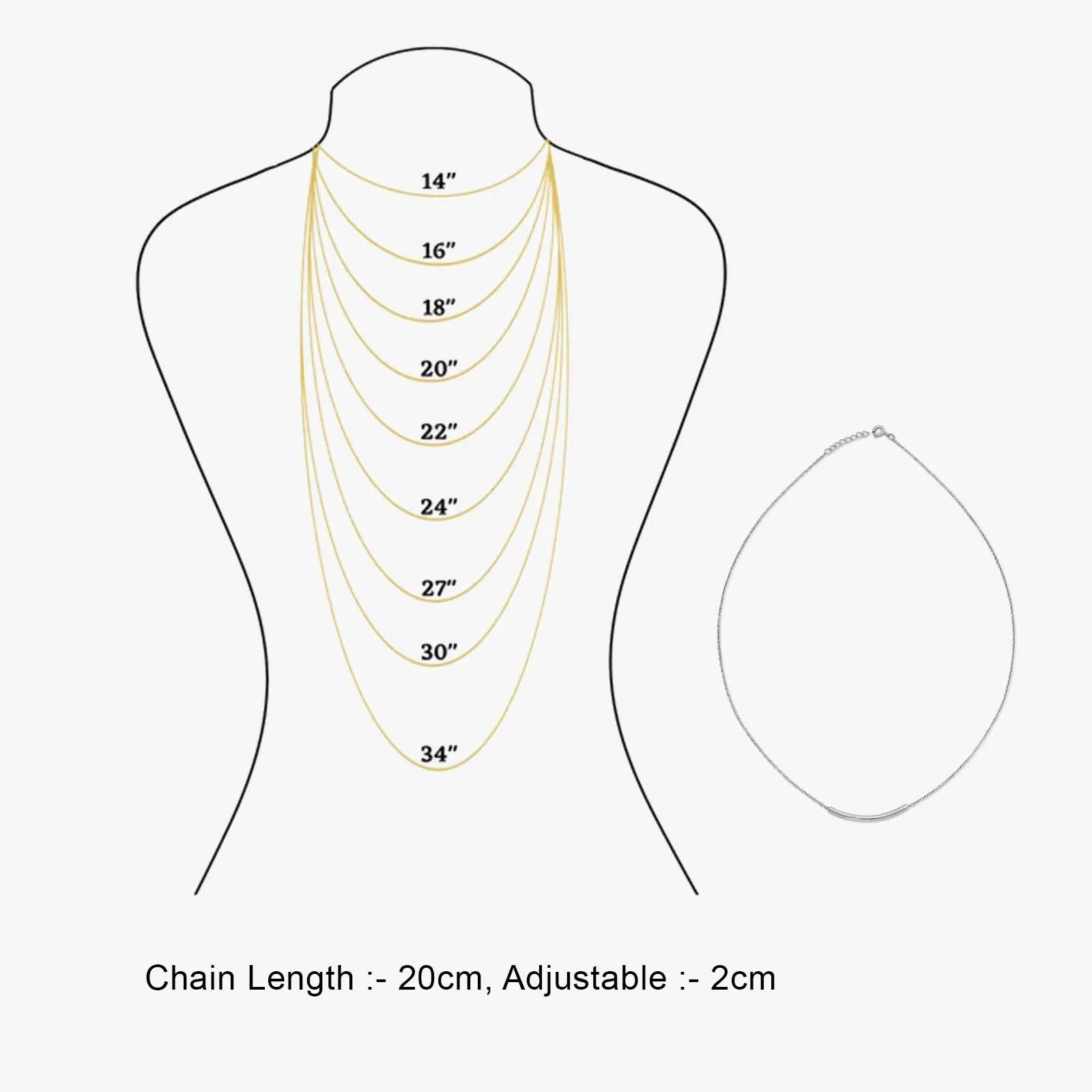 Single String With Silver Finish Necklace - Tweov Jewels