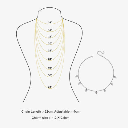 Silver Leaf Design Necklace