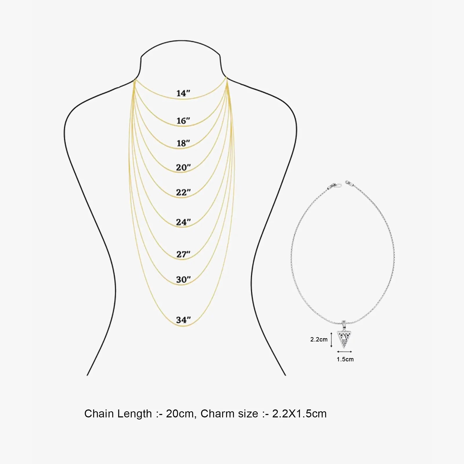 Pyramid Design Triangle Silver Pendant - Tweov Jewels