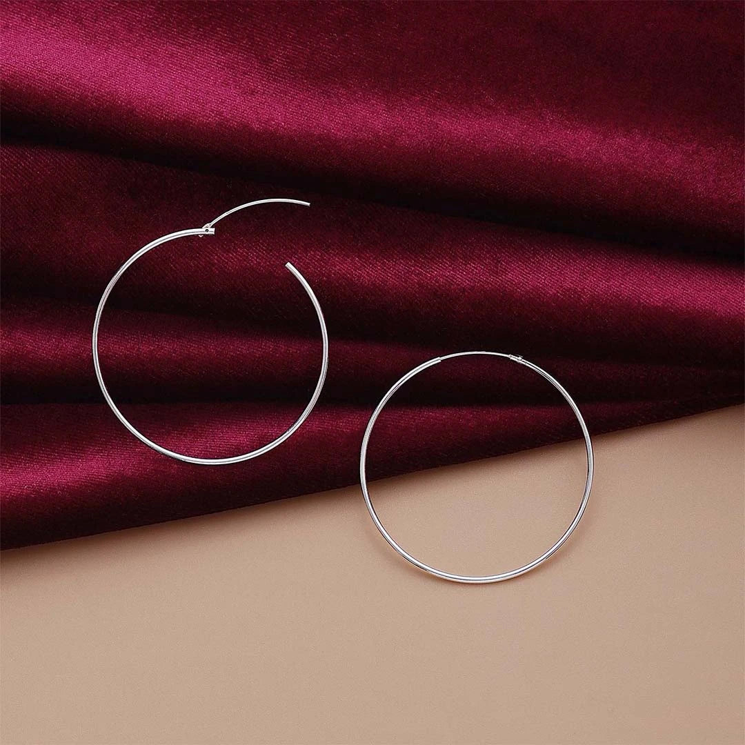 Pure Silver Earring - Dreamy Reverie Hoop - Tweov Jewels
