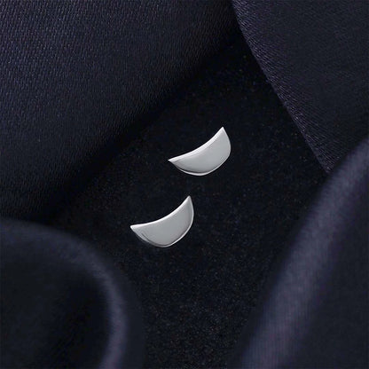 Pure Silver Stud - Half Moon With Matte Finish - Tweov Jewels