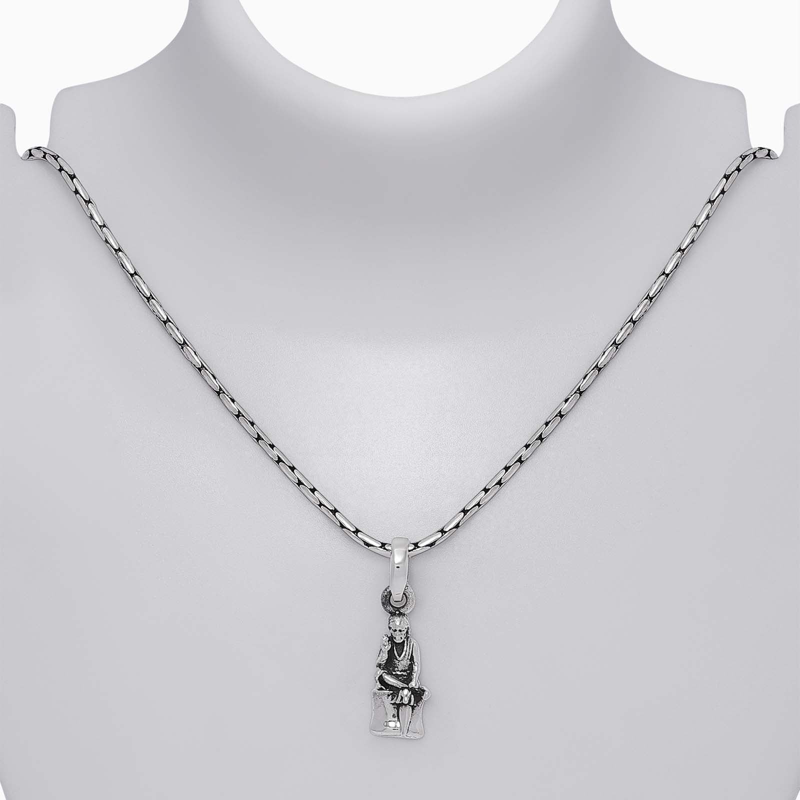 Pure Silver Sai Baba Pendant - Tweov Jewels
