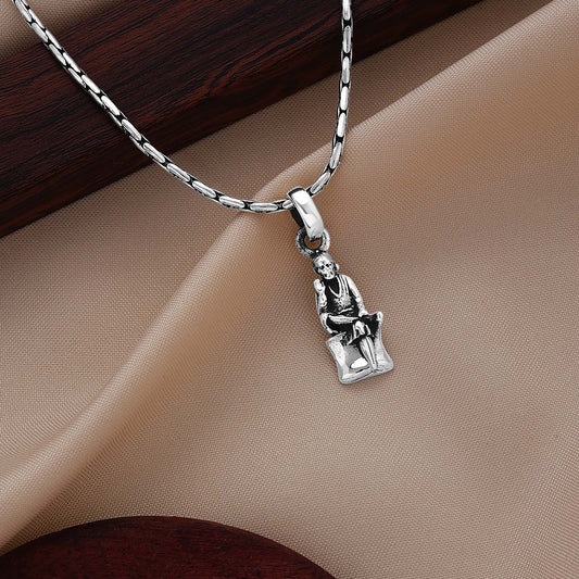 Pure Silver Sai Baba Pendant - Tweov Jewels