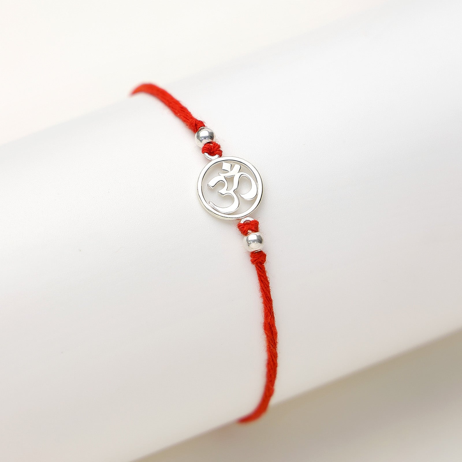 Pure 925 Silver Rakhi - Om Pendant Rakhi Thread - Tweov Jewels