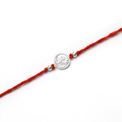 Pure 925 Silver Rakhi - Om Pendant Rakhi Thread - Tweov Jewels