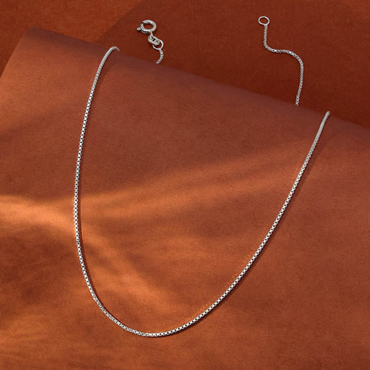 Pure Silver Chain - Slim Chain With Cable Design - Tweov Jewels