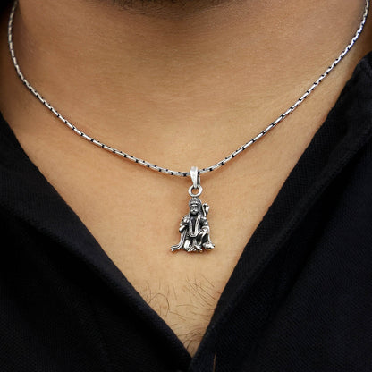 Pure Silver Pendant - Blessed With Lord Bajrang Bali Charm - Tweov Jewels