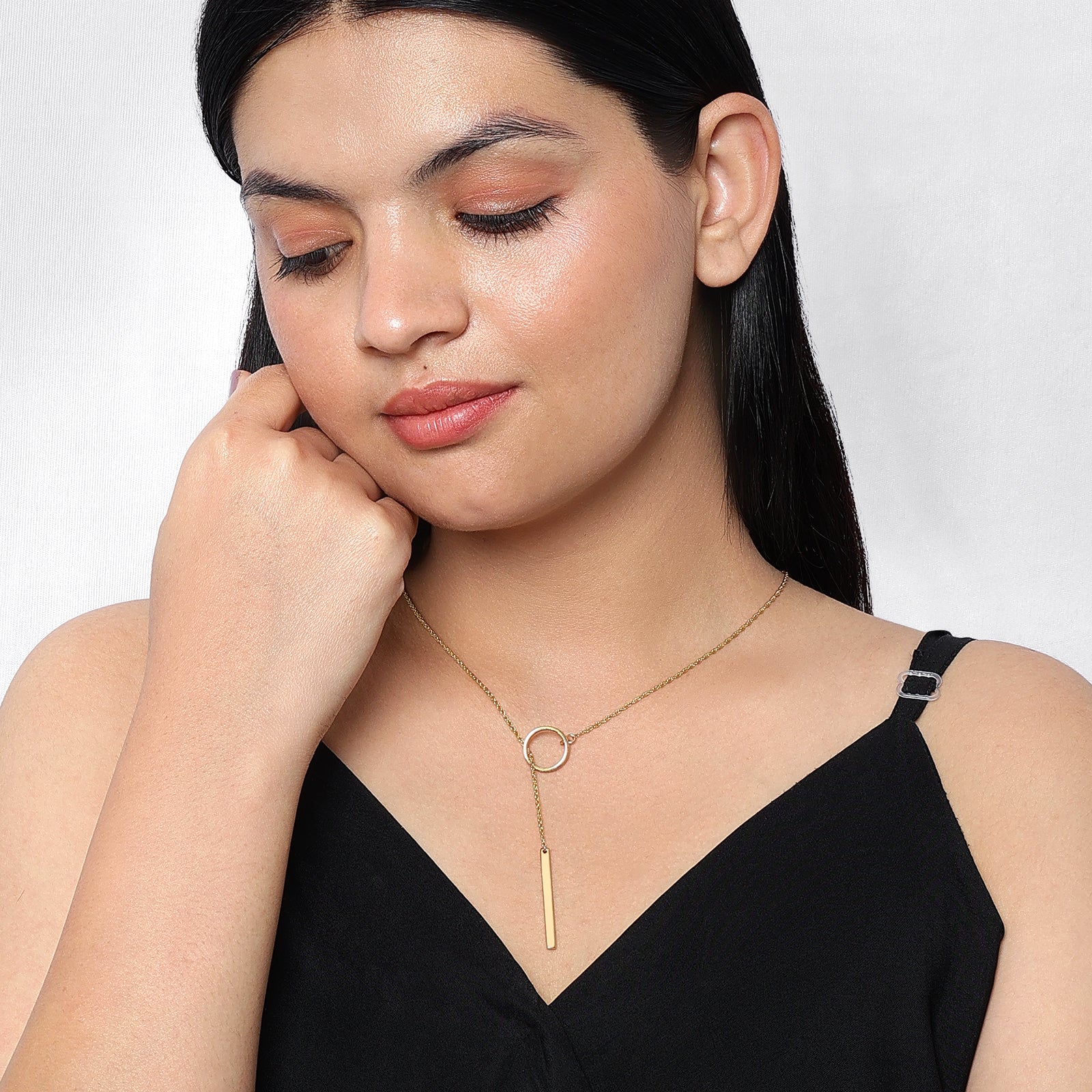 Pure Silver Pendant - Gold Plated Long Y-shaped Necklace - Tweov Jewels