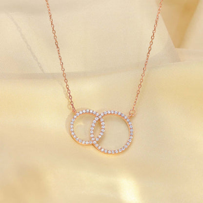 Pure Silver Pendant - Rose Gold Plated With CZ Stone Rings - Tweov Jewels