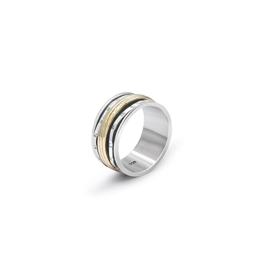 Pure Silver Ring - Two-Toned Sterling Band - Tweov Jewels