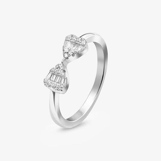 Silver CZ Bow Ring - Tweov Jewels