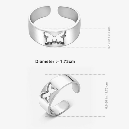 Silver Butterfly Band Ring