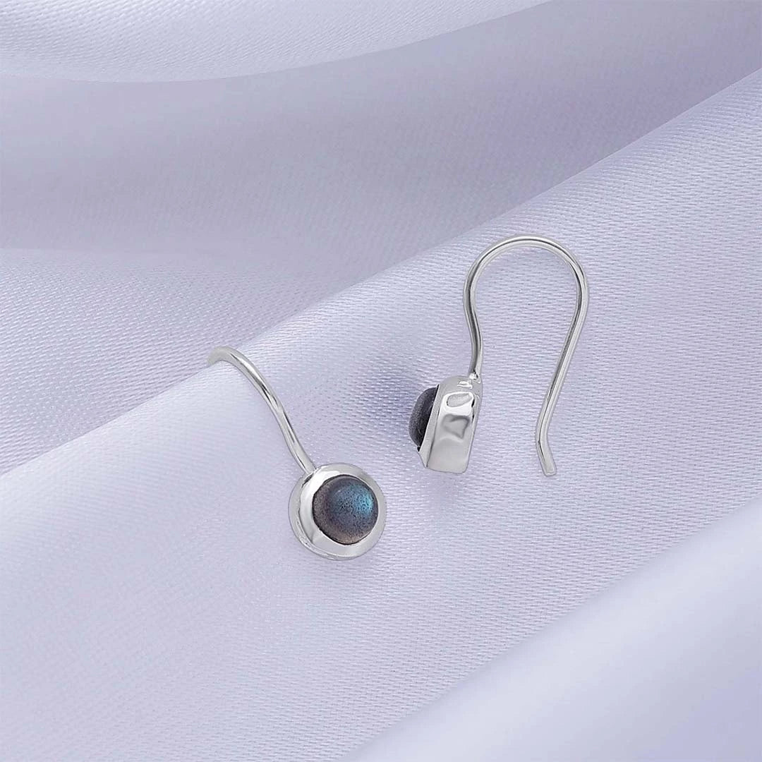 Pure Silver Earrings - Made With Mini Rainbow Stone - Tweov Jewels
