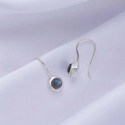 Pure Silver Earrings - Made With Mini Rainbow Stone - Tweov Jewels
