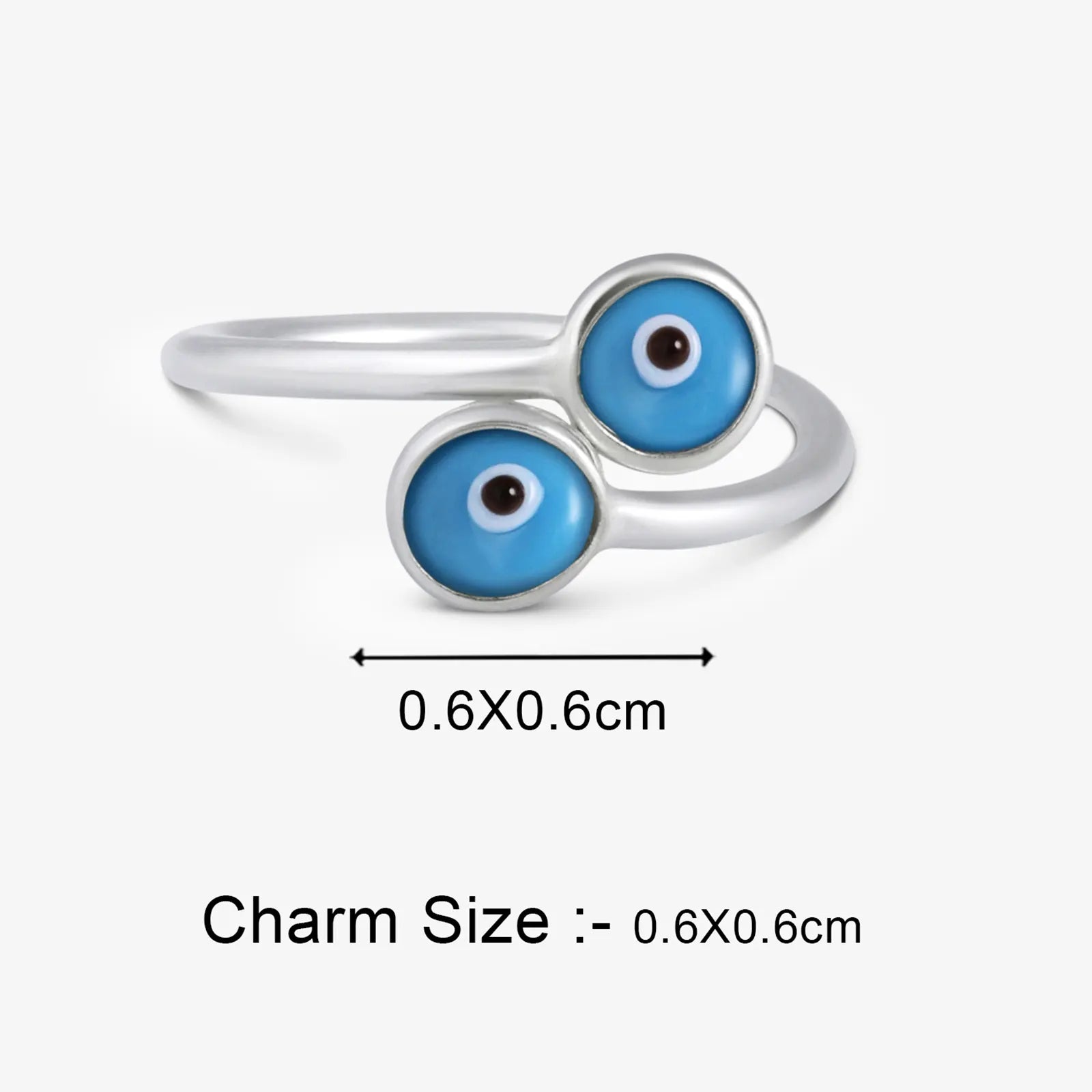 Pure Silver Ring - Empowered With Blue Evil Eye - Tweov Jewels