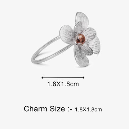 Elegant Silver Flower Ring - Tweov Jewels