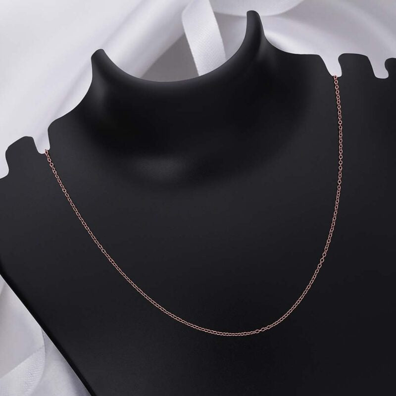Pure 925 Silver Chain - Rose Gold ROLO Chain For Women - Tweov Jewels