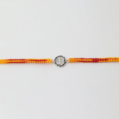 Round Om Silver Rakhi - Tweov Jewels