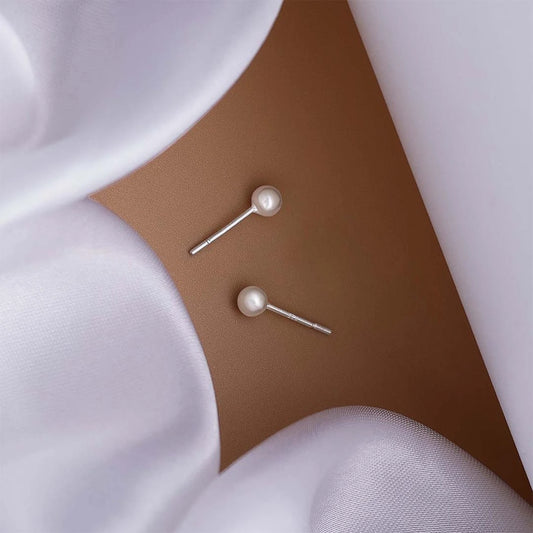 Pure Silver Studs Earrings - Bell Pin Design - Tweov Jewels