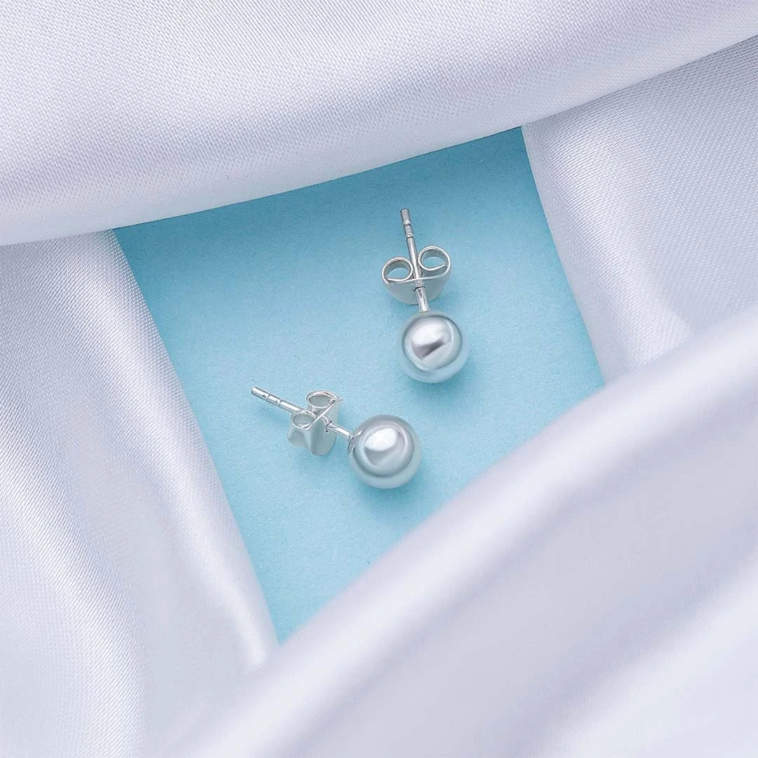 Pure Silver Studs - Dazzle With Mirror Finish - Tweov Jewels
