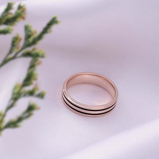 Pure Silver Ring - Rosegold Wedding Band For Men - Tweov Jewels