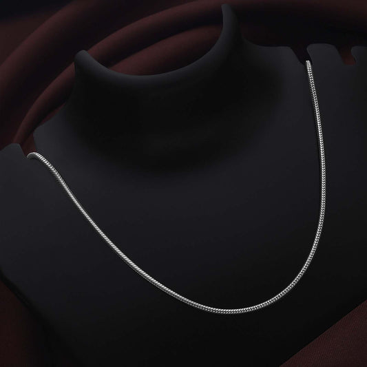 Pure Silver Chain - Plain Snake Chain Model for Men - Tweov Jewels
