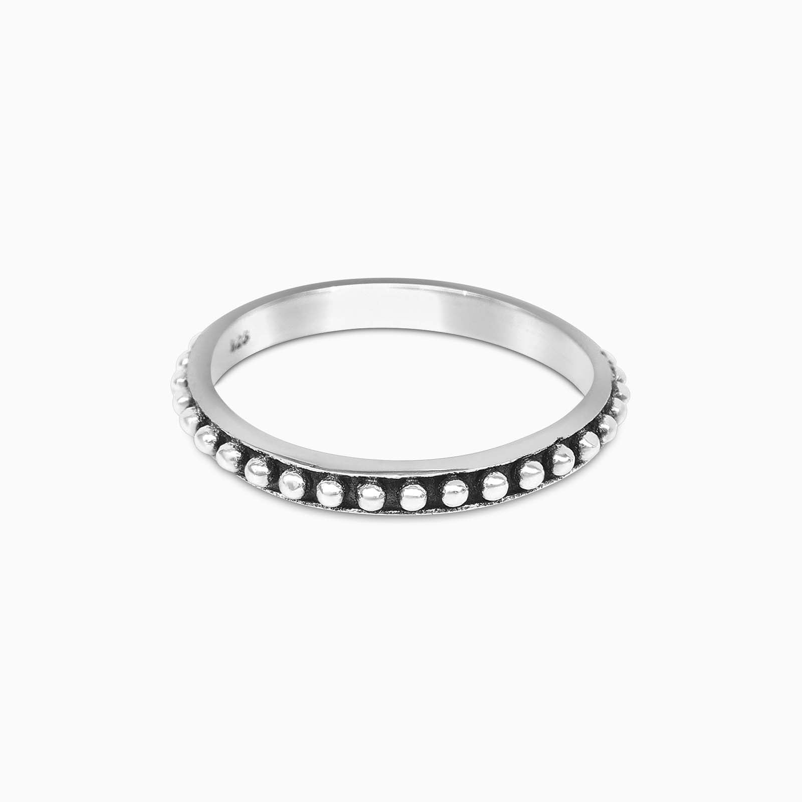 Pure Silver Ring - Made With Oxidized Mini Balls - Tweov Jewels