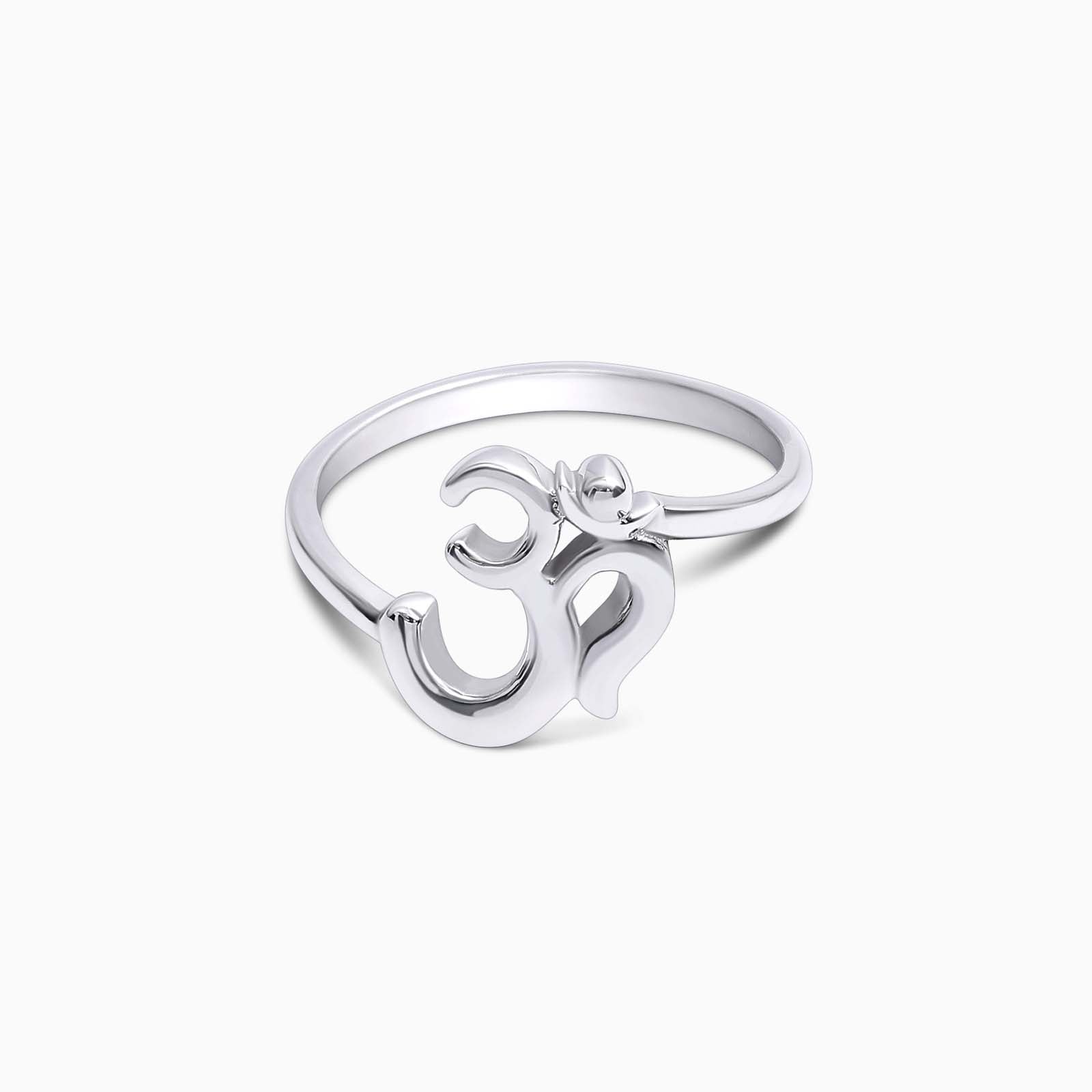 Pure Silver Ring - Polished With Divine Om Design - Tweov Jewels