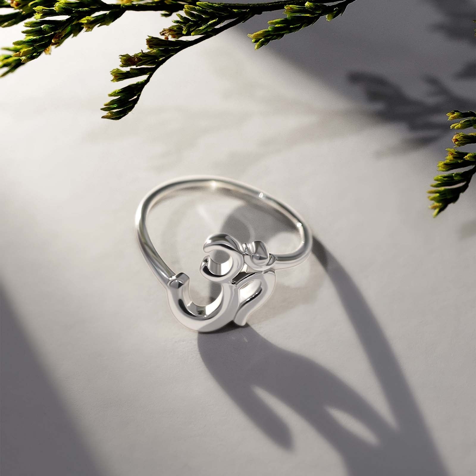 Pure Silver Ring - Polished With Divine Om Design - Tweov Jewels