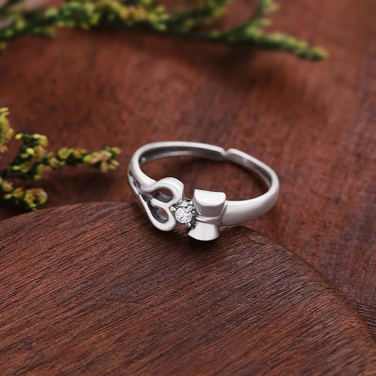 Pure 925 Silver Ring - Cubic Zirconia Om Design - Tweov Jewels